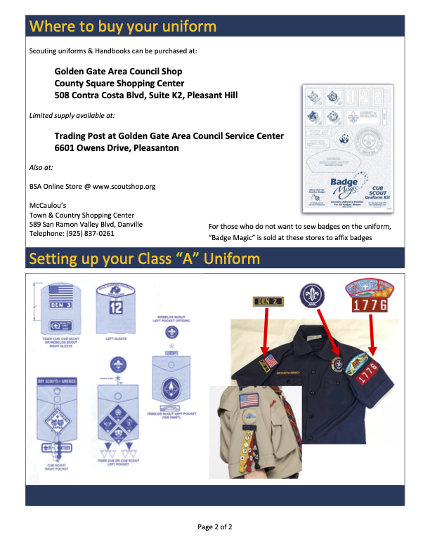 cub scout uniform patch guide